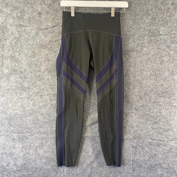 ZYIA Active Leggings 4 Dark Green Navy High Rise Mesh Athletic - Picture 2 of 13